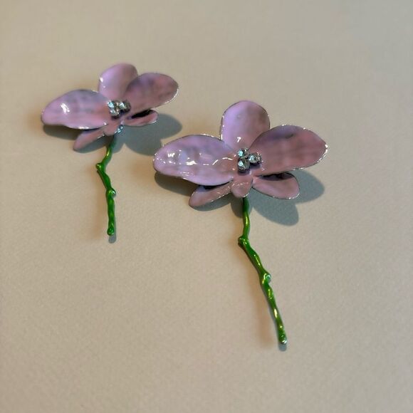 Flower drop earrings M715 - Picture 3 of 5